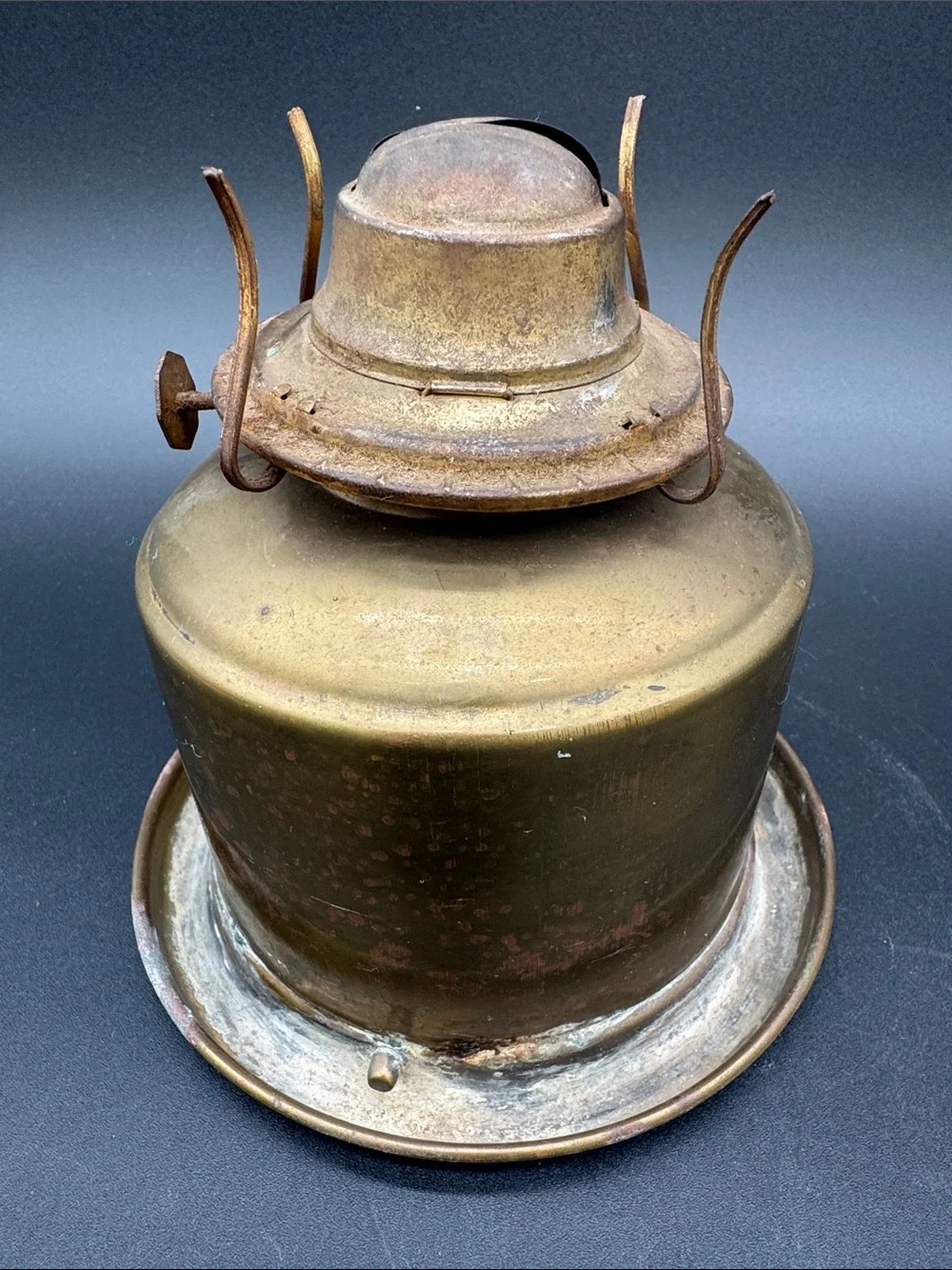 Eagle Brass and Clear Glass Vintage Oil Lamp